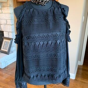 Alice &‎ Tricia Silk Lace Top Cold Shoulders